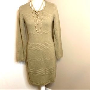 London Times Tan Sweater Dress Size M